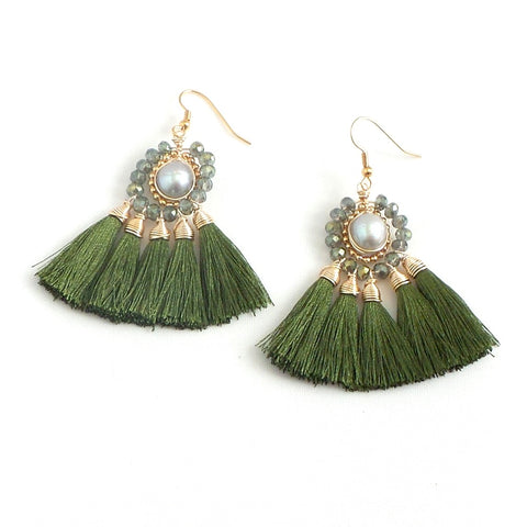 BUY 2 ANY ITEMS, FREE DELIVERY MAILING] Layered Dangling Earrings for  Women, Colorful Layered Tassel Bohemian Drop Earrings, Green Earrings for  Nature Lovers - GSGEA 04, Women's Fashion, Jewelry & Organisers, Earrings  on Carousell